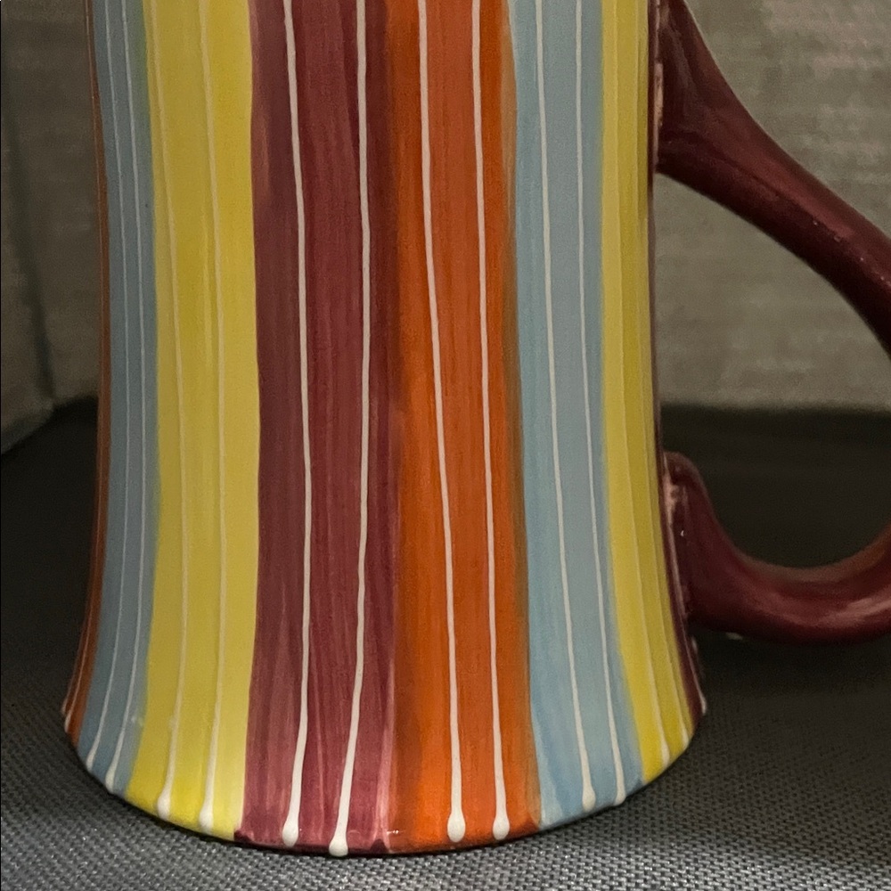 Gibson Nashville Mug with Blue, Yellow, and Brown Stripes - Picture 3 of 6